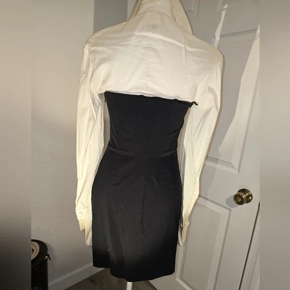 GF FERRE. Stretchy corset cone dress with white blose attached. Size 4 - Picture 3 of 17